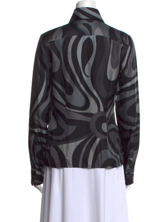 Emilio Pucci Silk Printed Button-Up Top