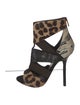 Emilio Pucci Animal Print Studded Accents T-Strap Pumps