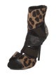 Emilio Pucci Animal Print Studded Accents T-Strap Pumps
