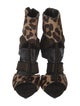 Emilio Pucci Animal Print Studded Accents T-Strap Pumps