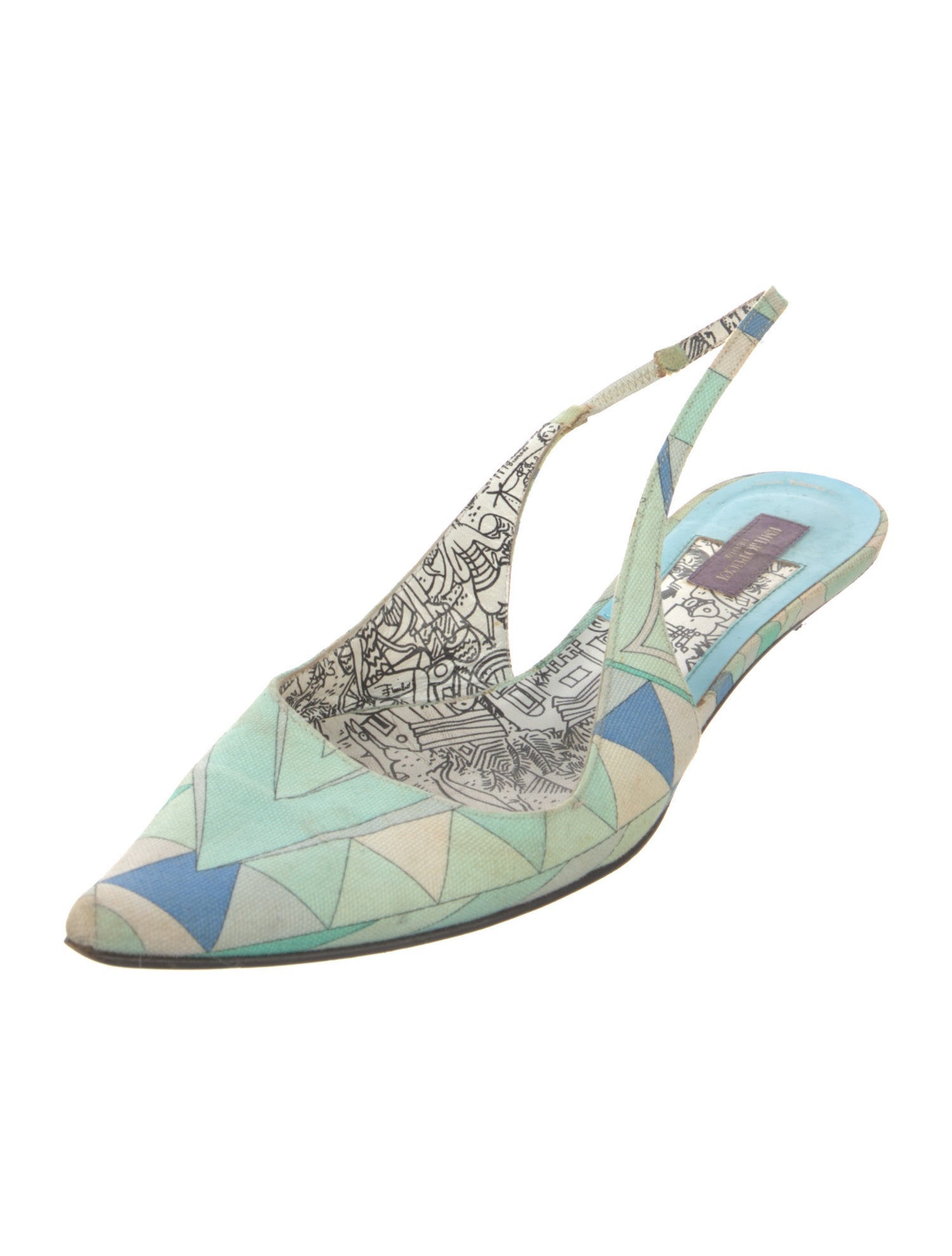 Emilio Pucci Printed Slingback Flats