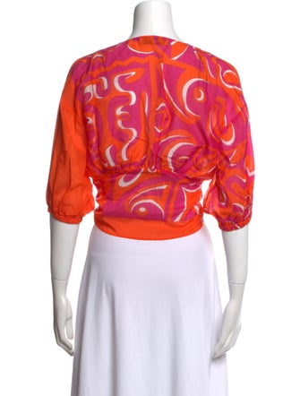 Emilio Pucci Patterned V-Neck Crop Top