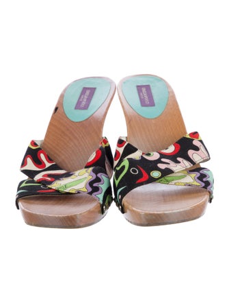 Emilio Pucci Canvas Floral Print Slides