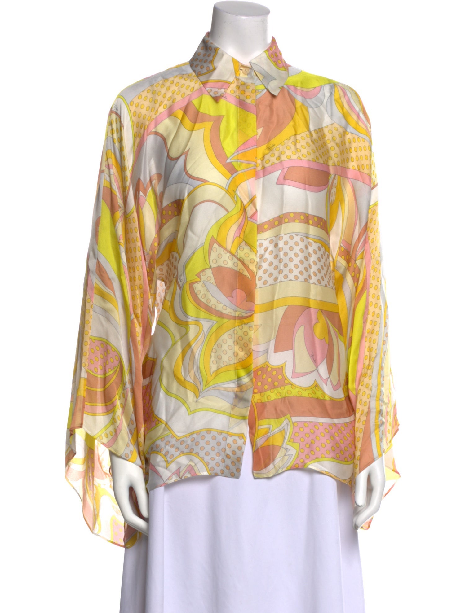 Emilio Pucci Silk Printed Button-Up Top