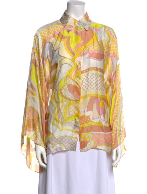 Emilio Pucci Silk Printed Button-Up Top