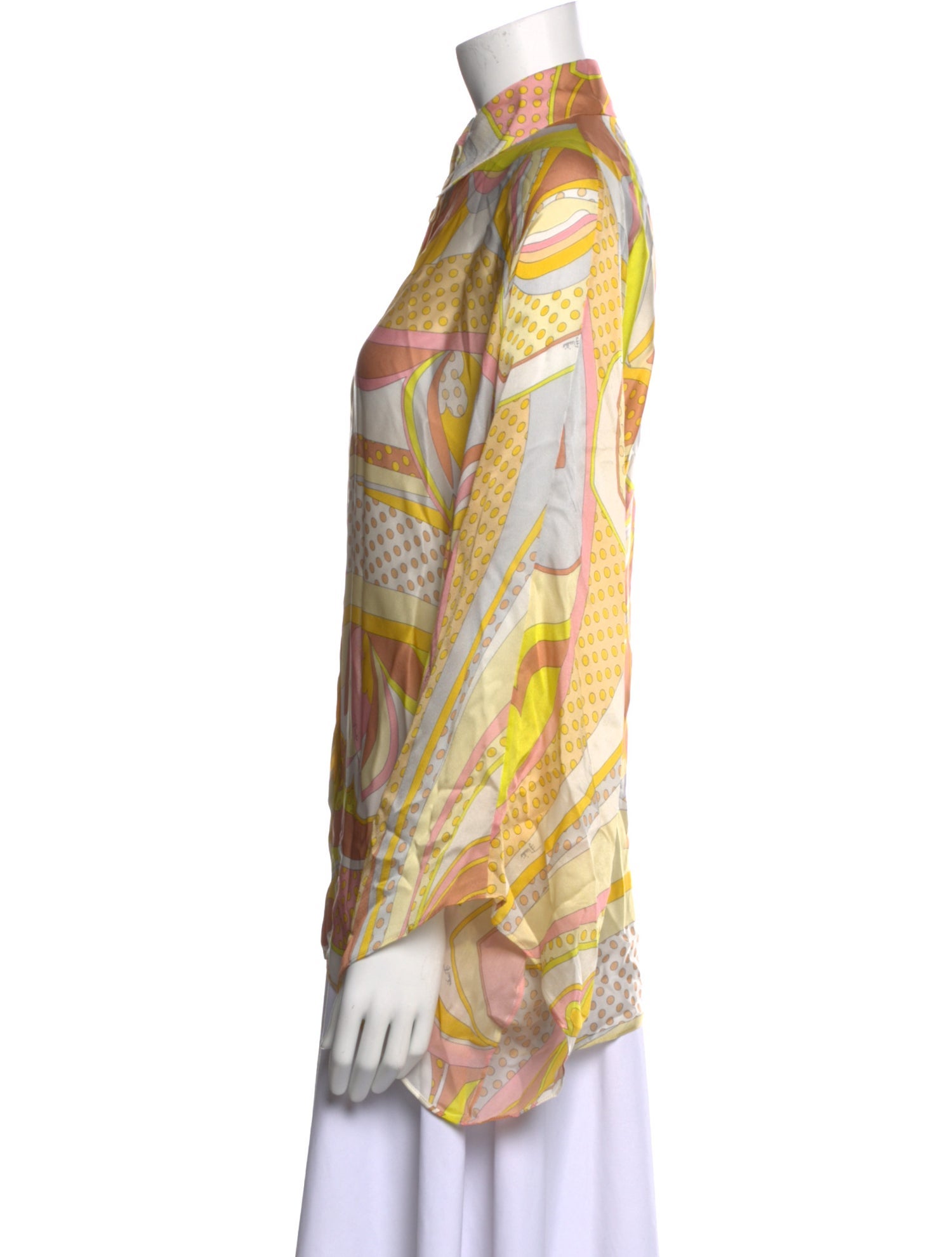 Emilio Pucci Silk Printed Button-Up Top