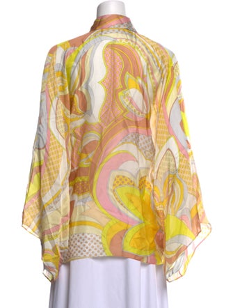 Emilio Pucci Silk Printed Button-Up Top