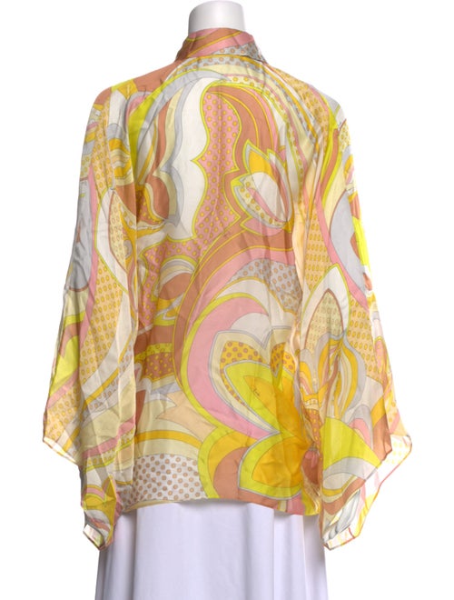 Emilio Pucci Silk Printed Button-Up Top