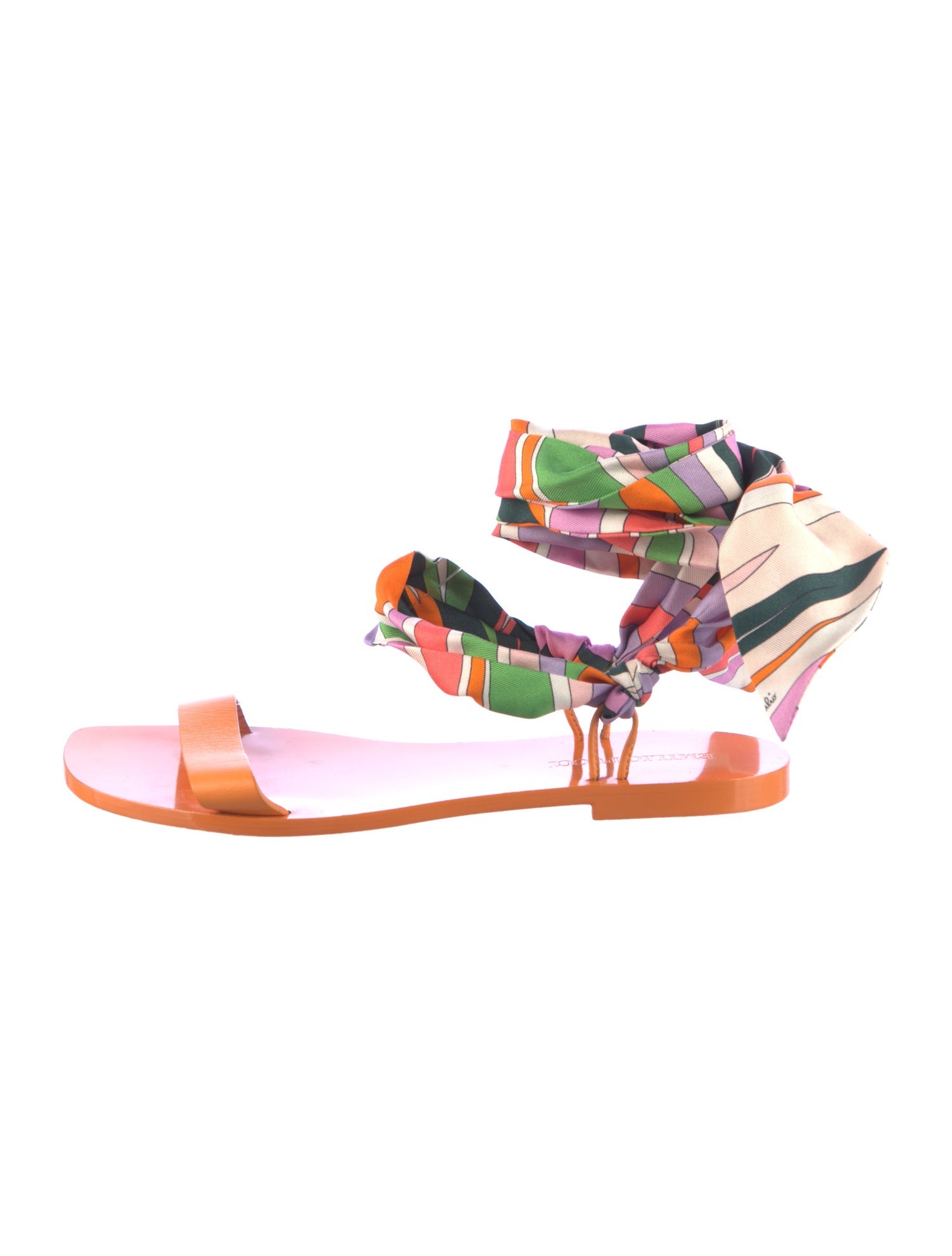 Emilio Pucci Leather Striped Gladiator Sandals