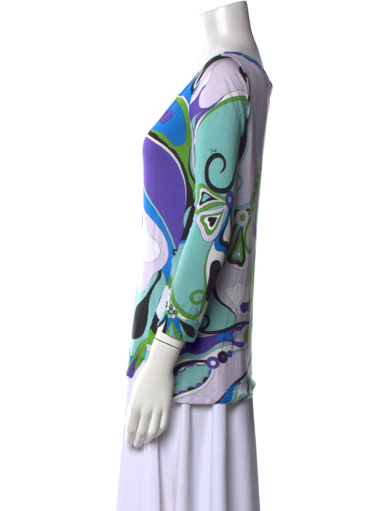 Emilio Pucci Printed Bateau Neckline T-Shirt