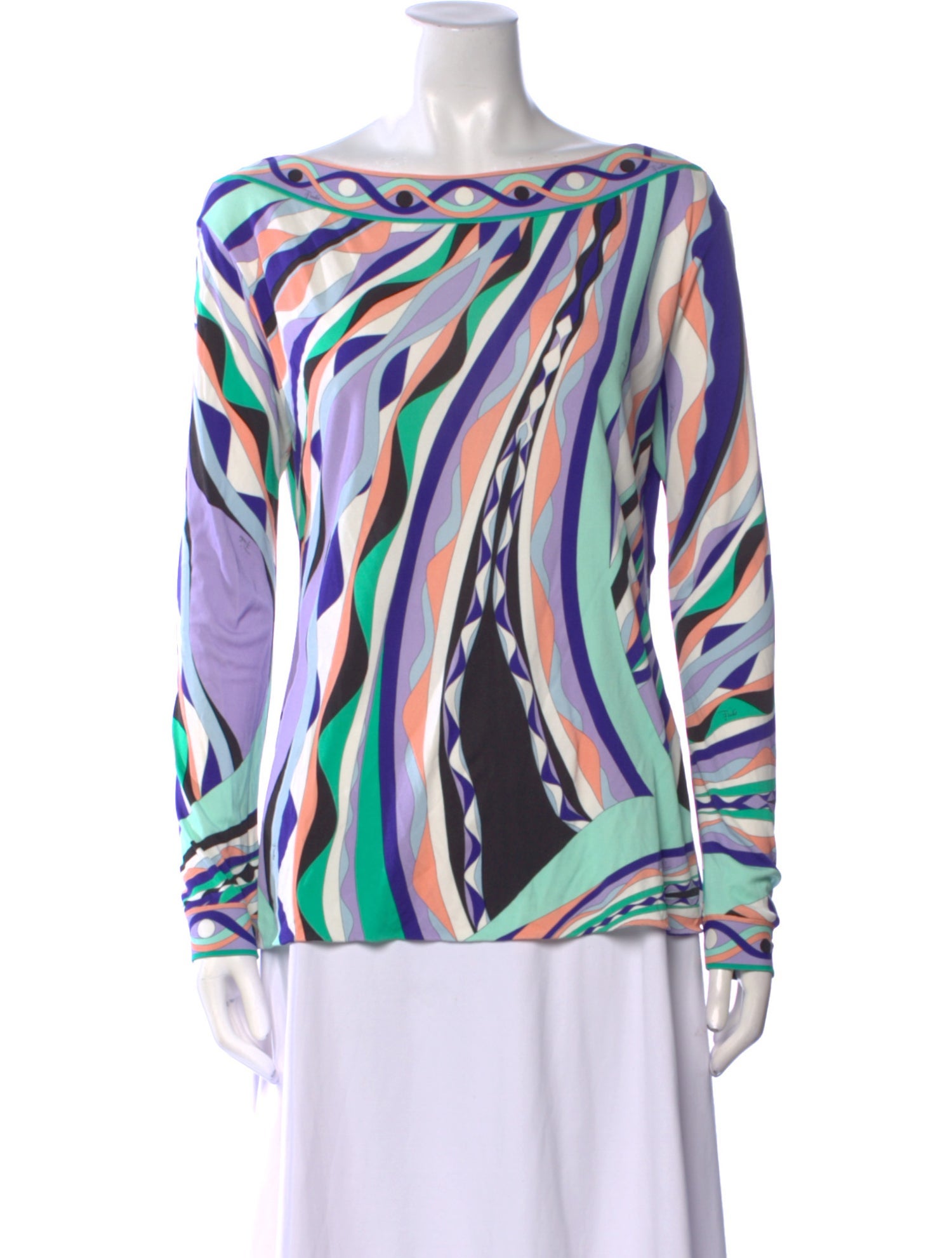 Emilio Pucci Printed Cowl Neck Tunic