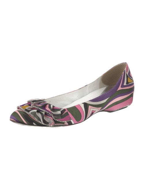 Emilio Pucci Satin Printed Ballet Flats