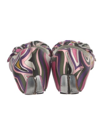 Emilio Pucci Satin Printed Ballet Flats