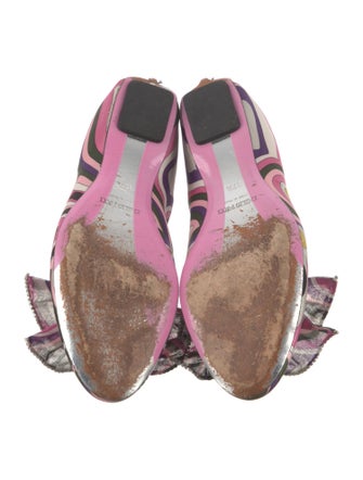 Emilio Pucci Satin Printed Ballet Flats