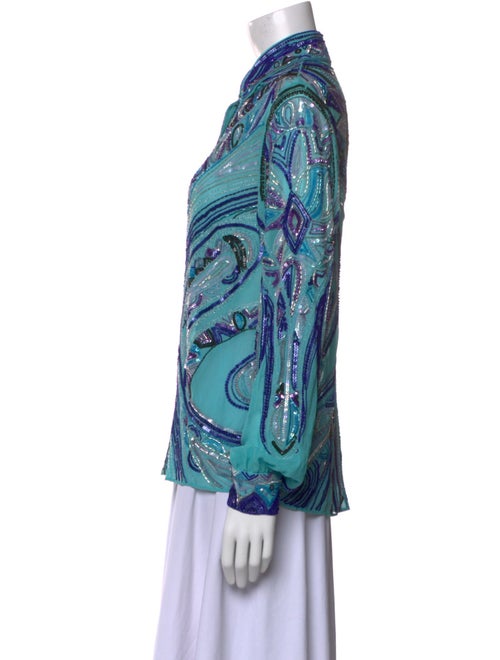 Emilio Pucci Paisley Print Long Sleeve Button-Up Top