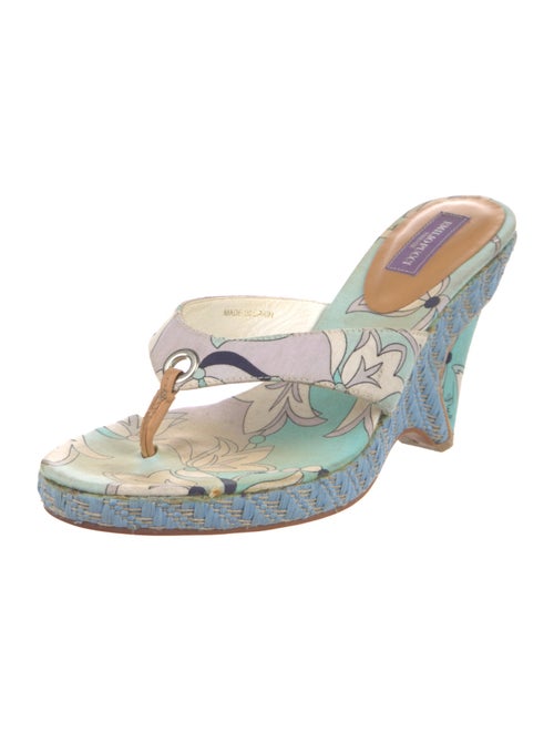 Emilio Pucci Canvas Floral Print Flip Flops
