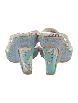 Emilio Pucci Canvas Floral Print Flip Flops