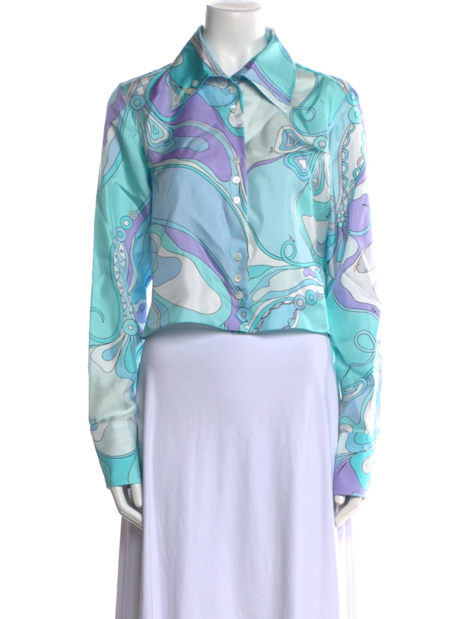 Emilio Pucci Silk Paisley Print Crop Top w/ Tags