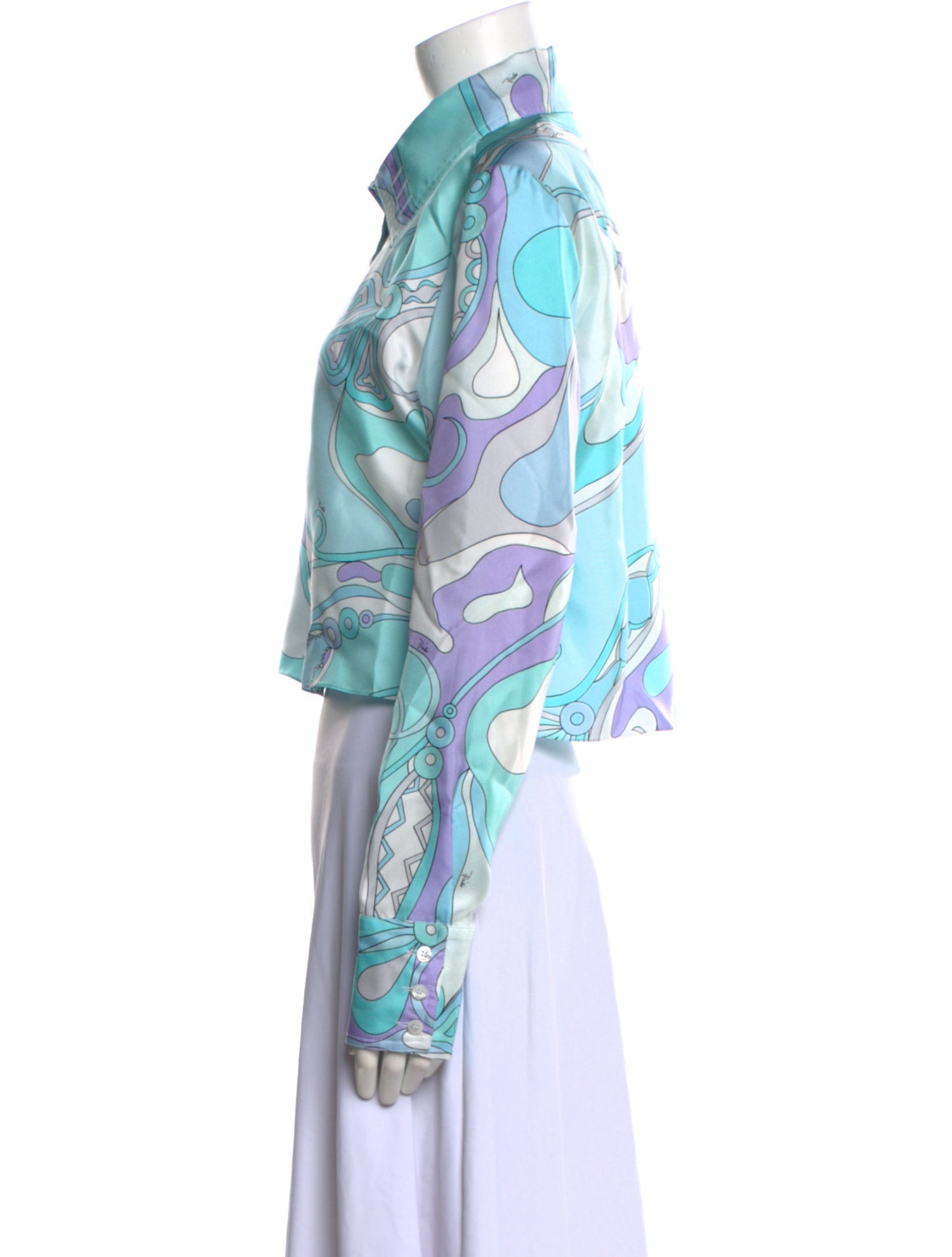 Emilio Pucci Silk Paisley Print Crop Top w/ Tags