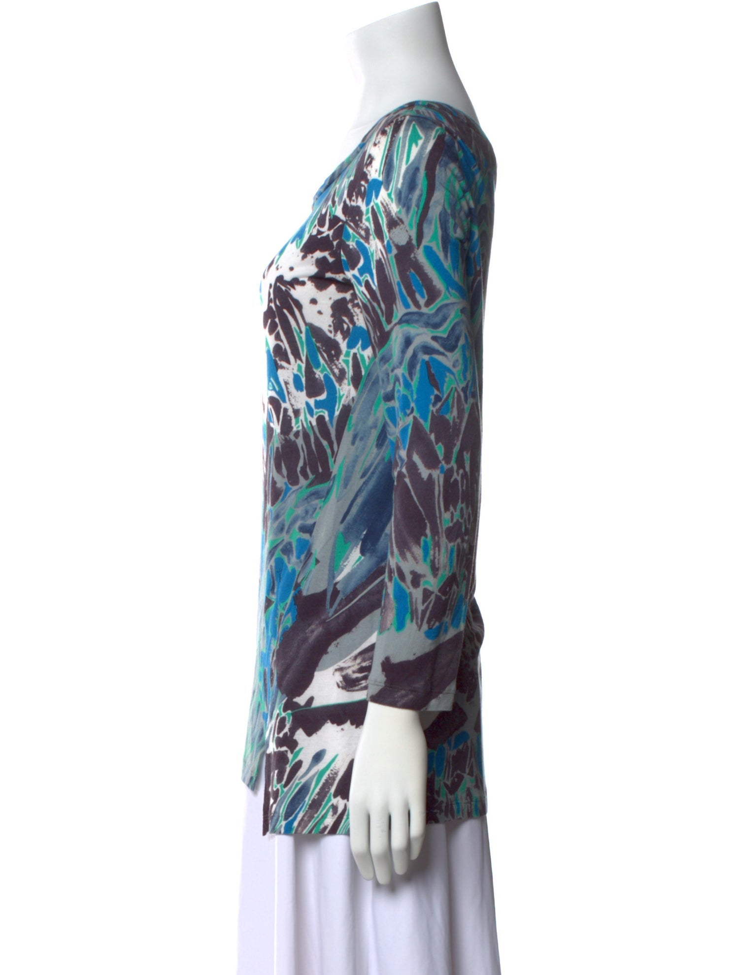 Emilio Pucci Printed Bateau Neckline Top