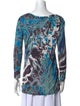 Emilio Pucci Printed Bateau Neckline Top