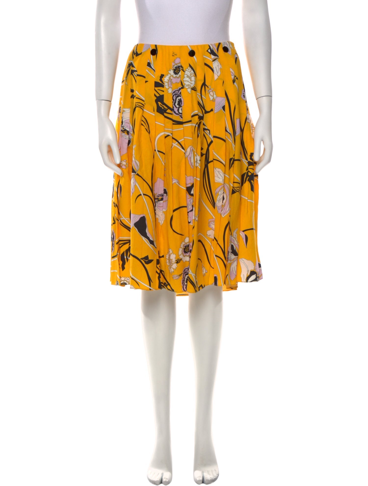 Emilio Pucci Floral Print Knee-Length Skirt