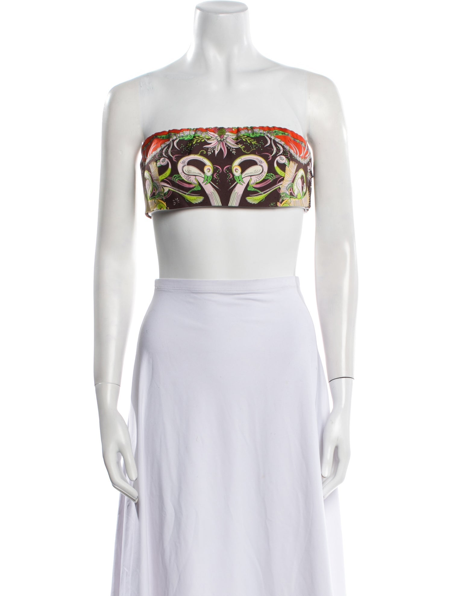 Emilio Pucci Printed Strapless Crop Top