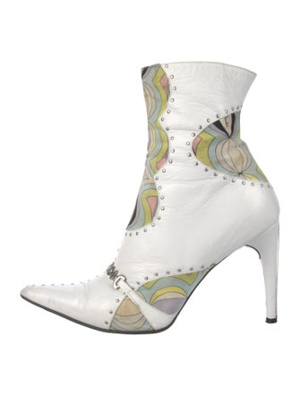 Emilio Pucci Leather Printed Boots