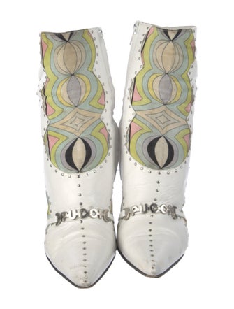 Emilio Pucci Leather Printed Boots