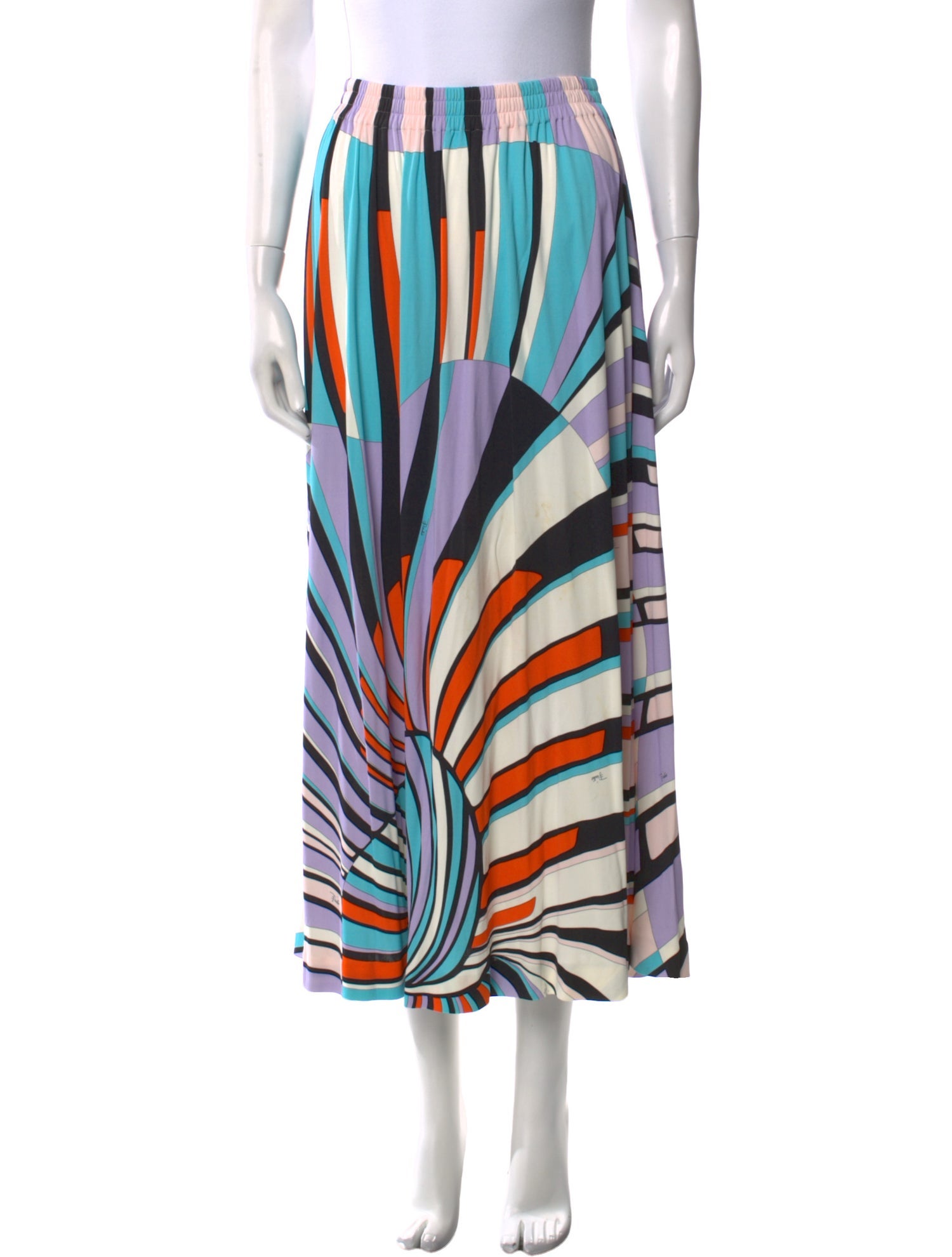Emilio Pucci Silk Midi Length Skirt