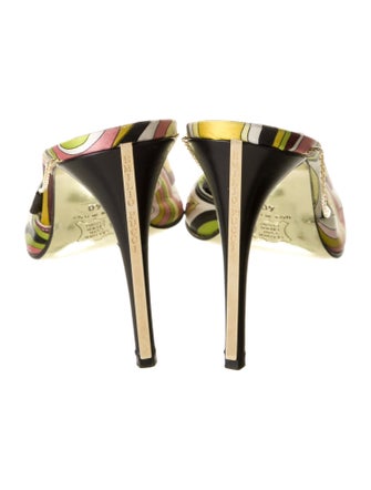 Emilio Pucci Satin Printed D'Orsay Pumps