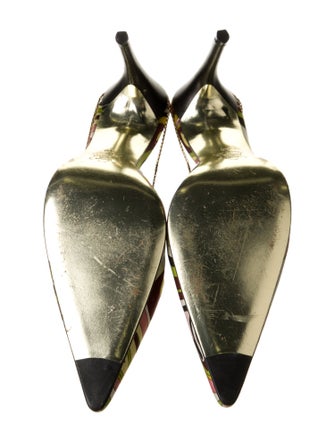 Emilio Pucci Satin Printed D'Orsay Pumps