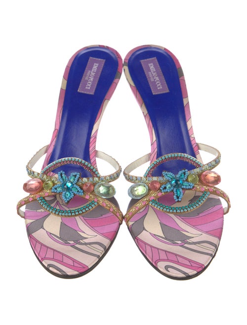 Emilio Pucci Satin Printed Slides