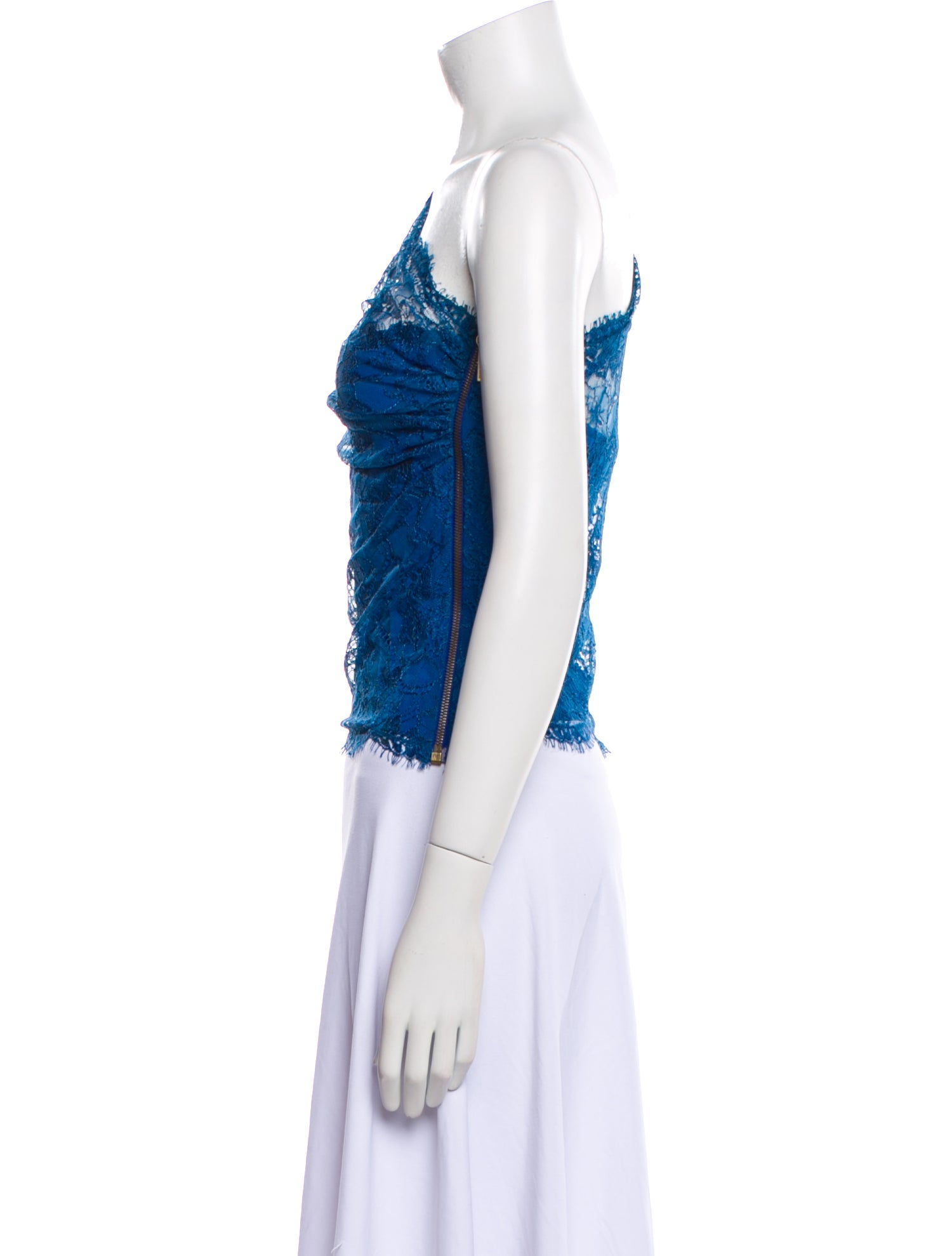 Emilio Pucci Nylon Lace Pattern Crop Top