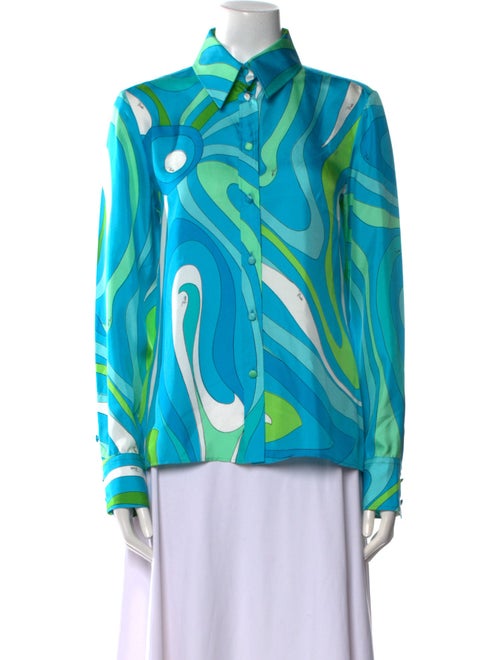 Emilio Pucci Silk Printed Button-Up Top