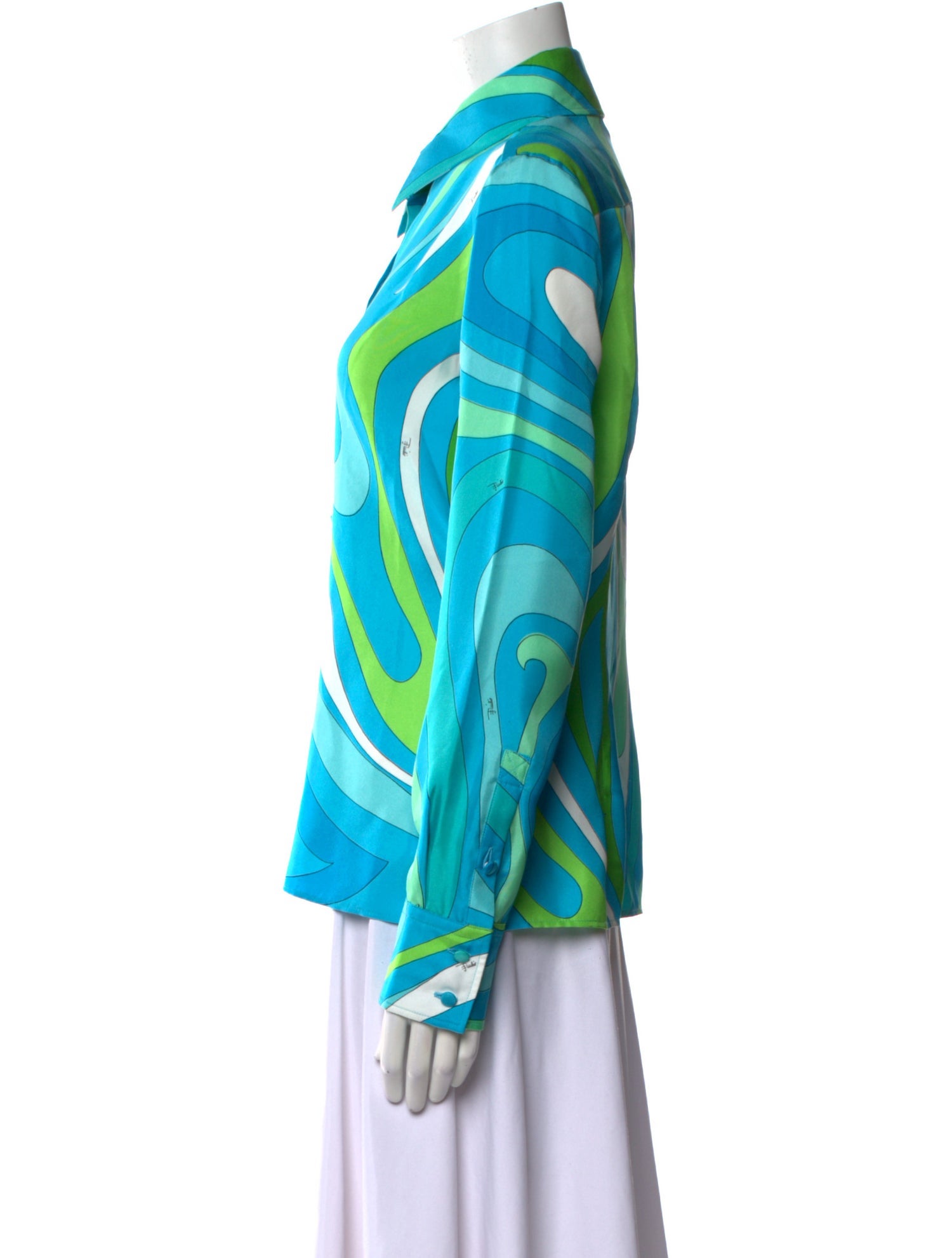 Emilio Pucci Silk Printed Button-Up Top