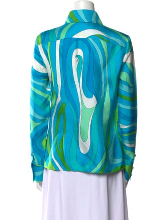 Emilio Pucci Silk Printed Button-Up Top