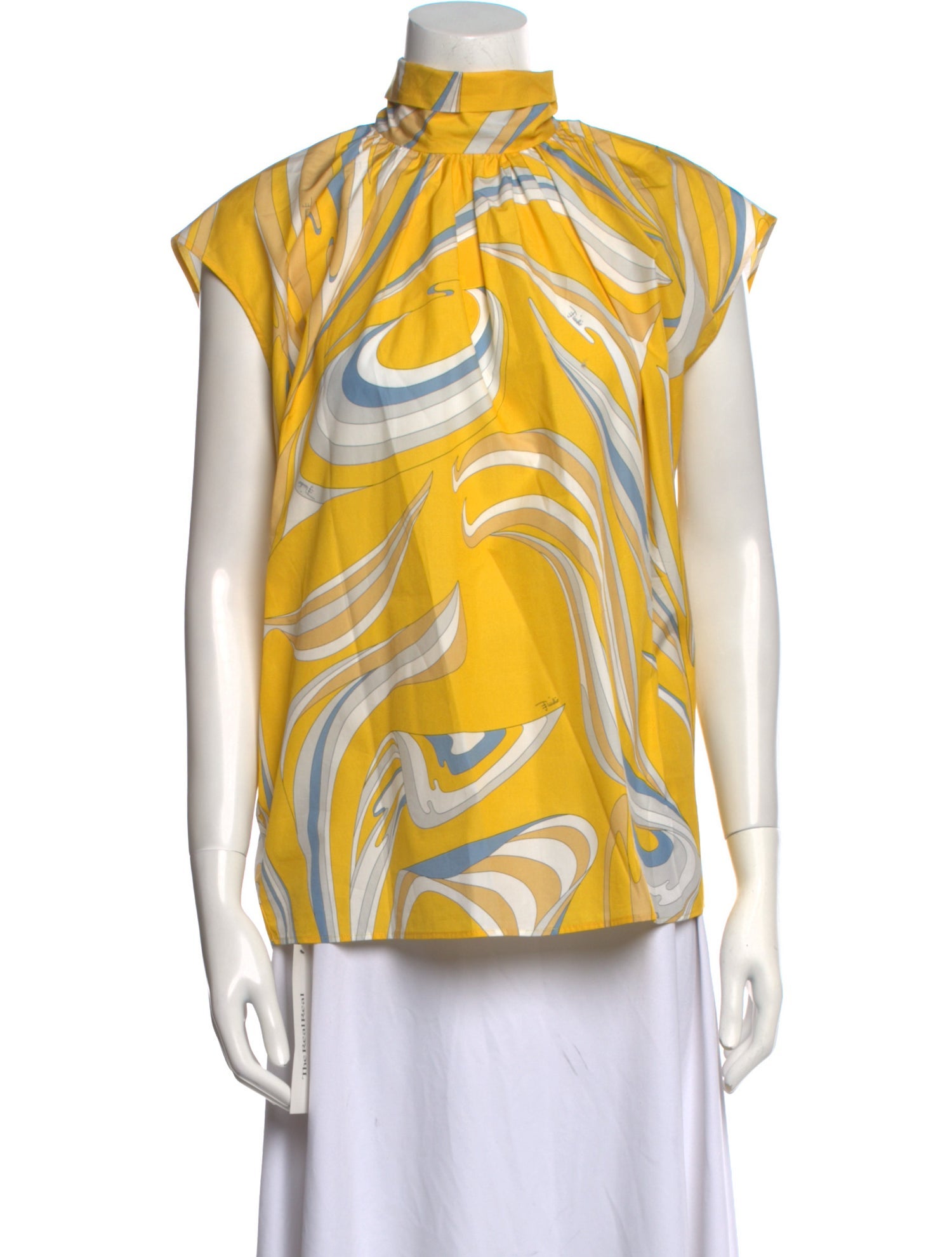 Emilio Pucci Printed Mock Neck Blouse w/ Tags
