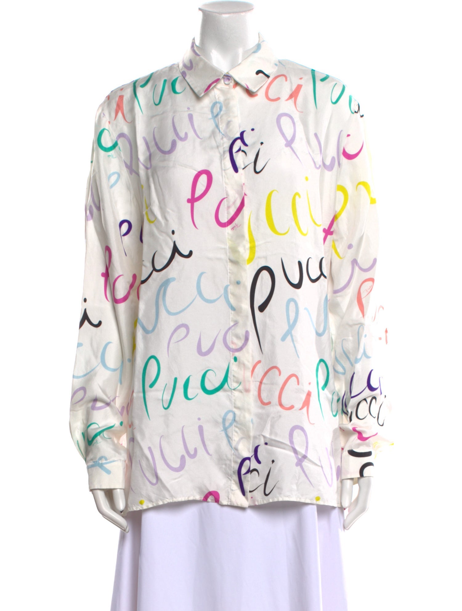 Emilio Pucci Silk Printed Button-Up Top