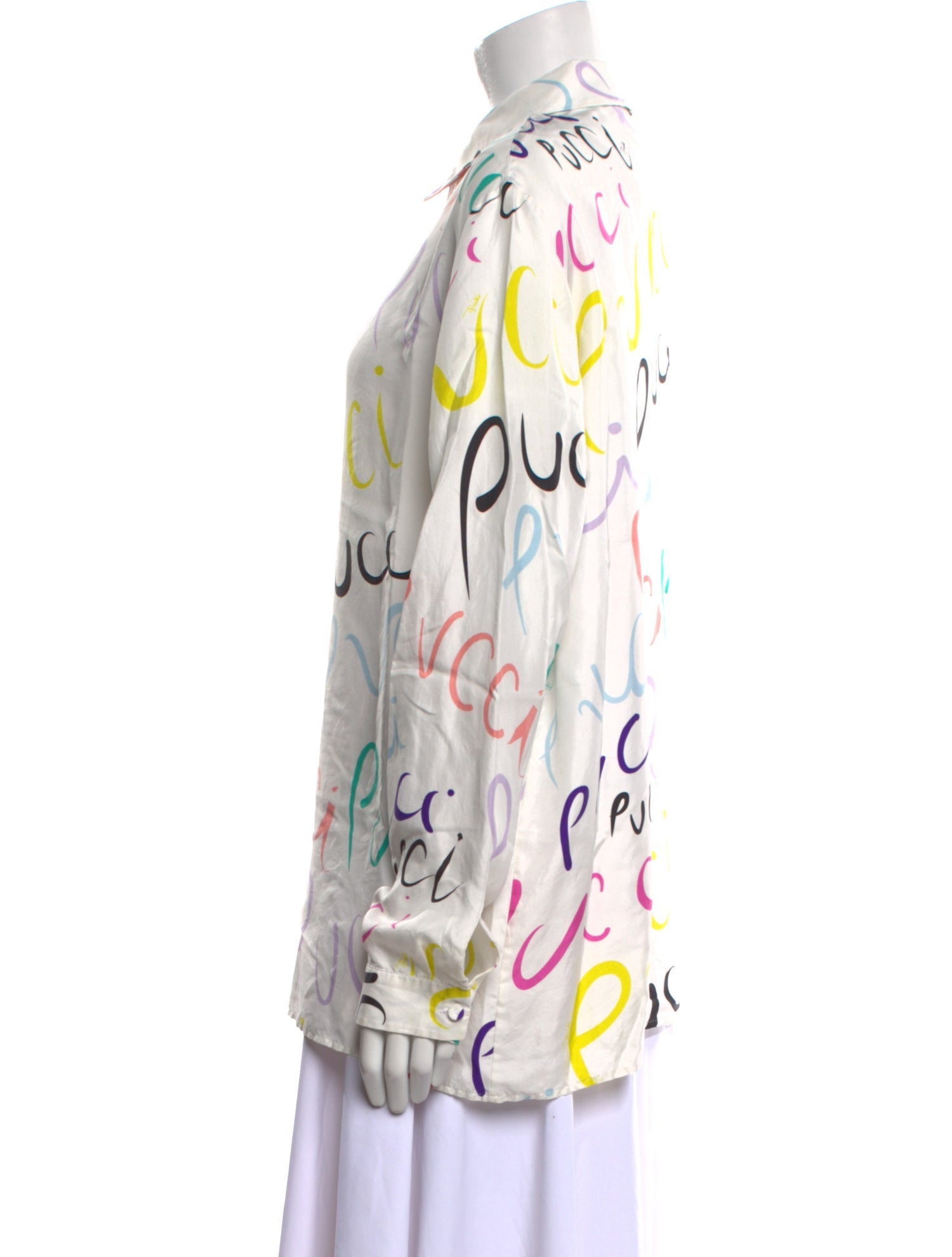 Emilio Pucci Silk Printed Button-Up Top