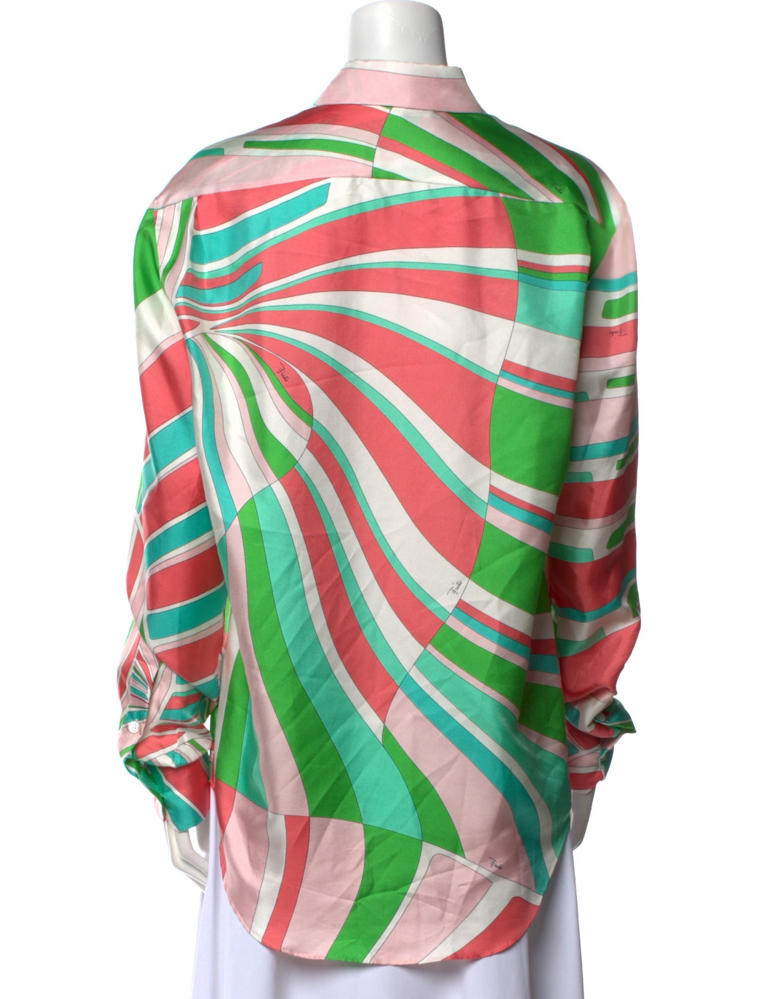 Emilio Pucci Silk Striped Button-Up Top