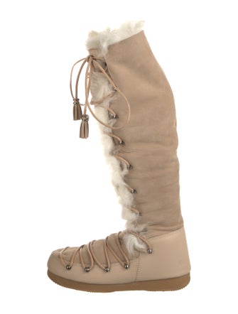 Emilio Pucci Suede Colorblock Pattern Lace-Up Boots