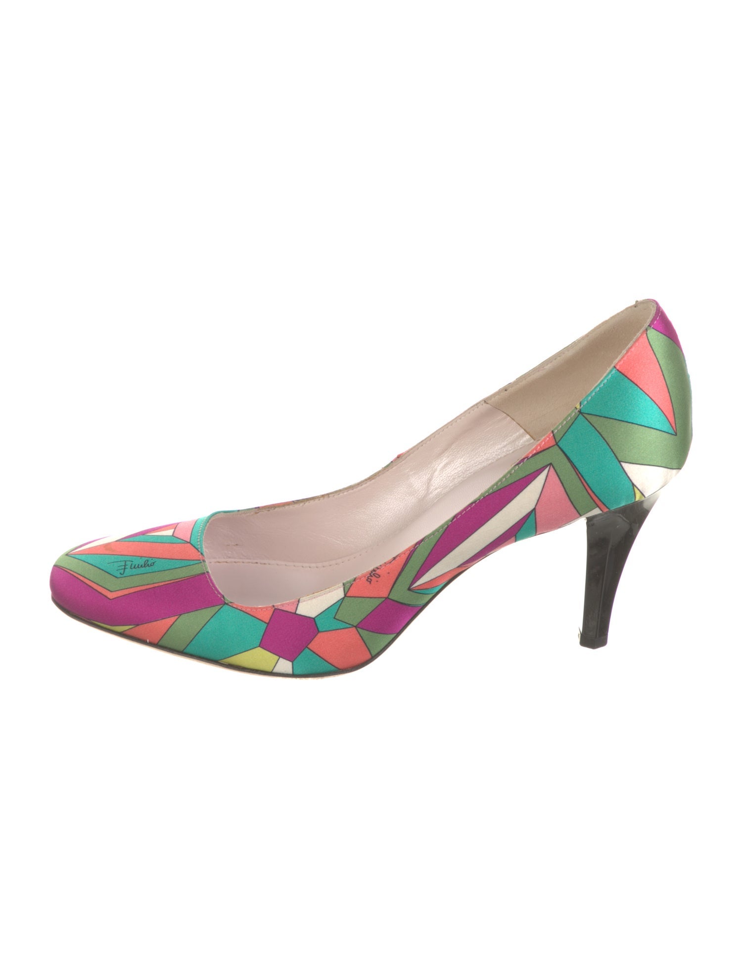 Emilio Pucci Silk Printed Slingback Pumps