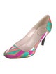 Emilio Pucci Silk Printed Slingback Pumps