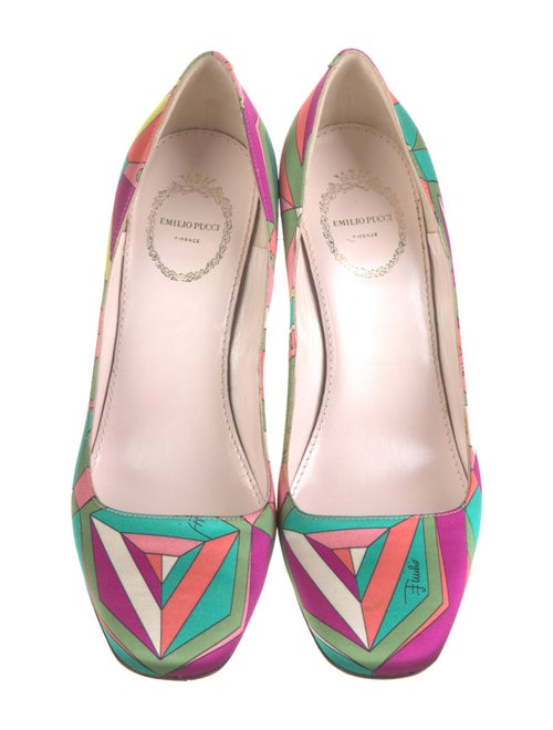 Emilio Pucci Silk Printed Slingback Pumps