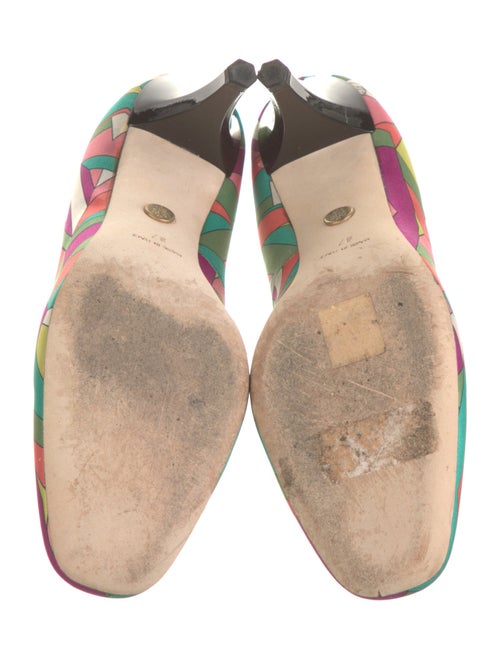 Emilio Pucci Silk Printed Slingback Pumps