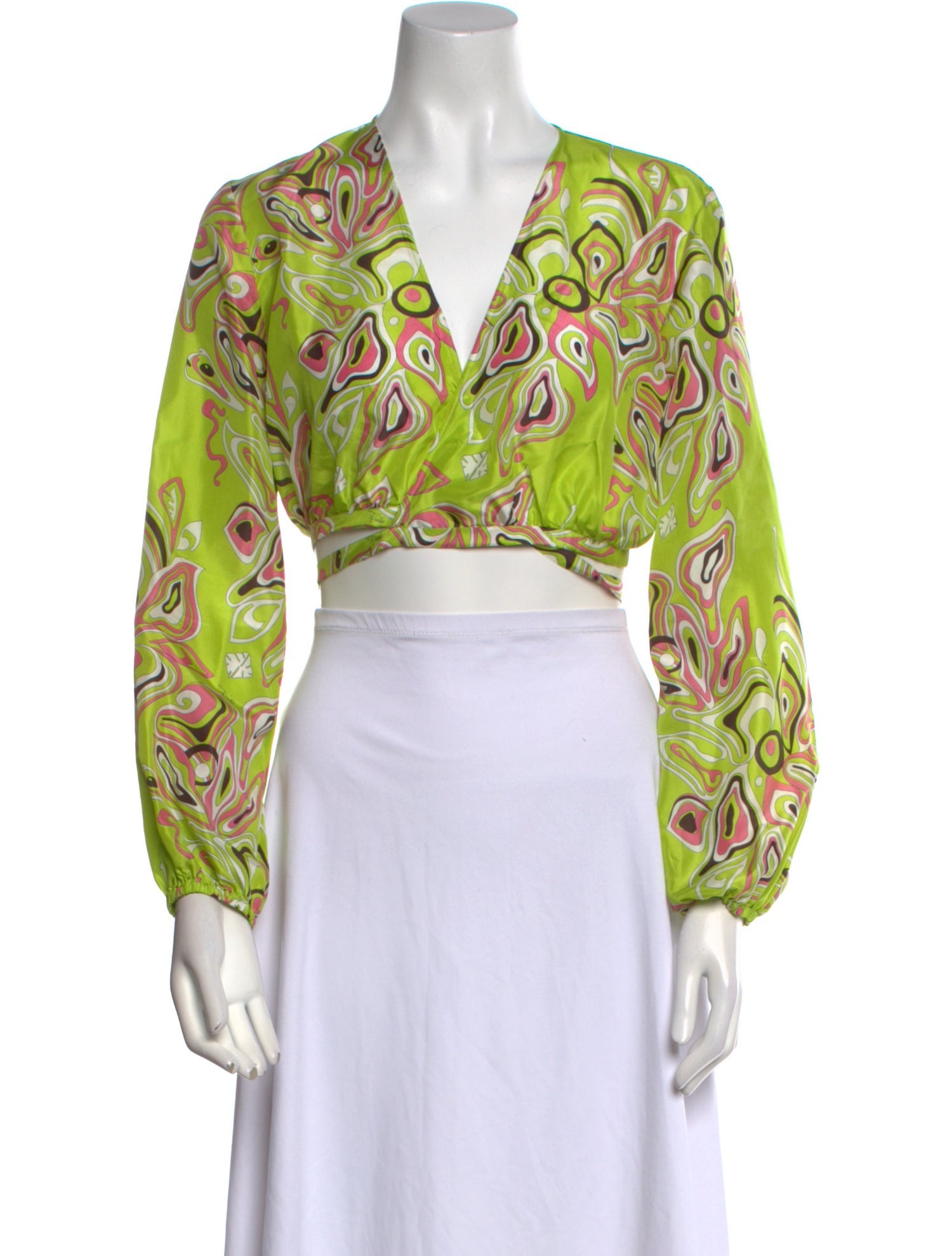 Emilio Pucci Silk Printed Crop Top