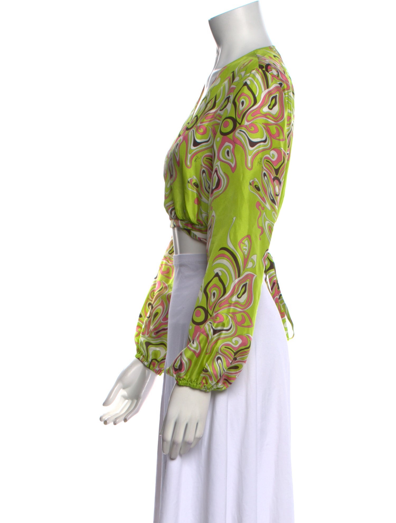Emilio Pucci Silk Printed Crop Top