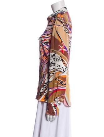 Emilio Pucci Silk Printed Button-Up Top