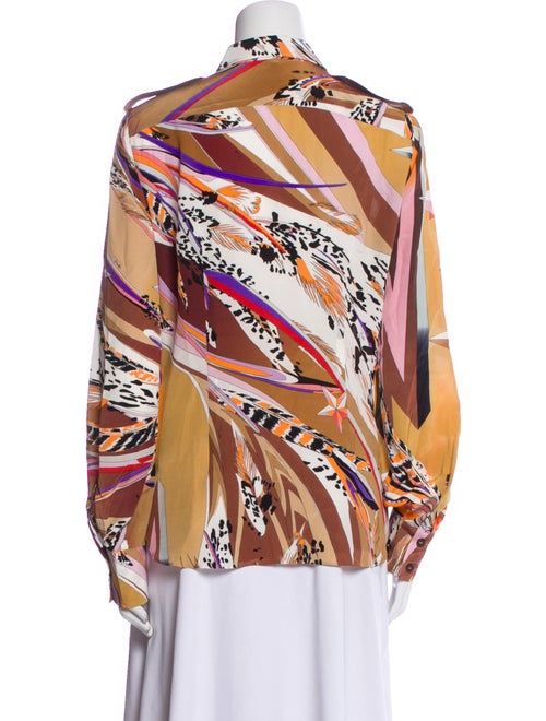 Emilio Pucci Silk Printed Button-Up Top